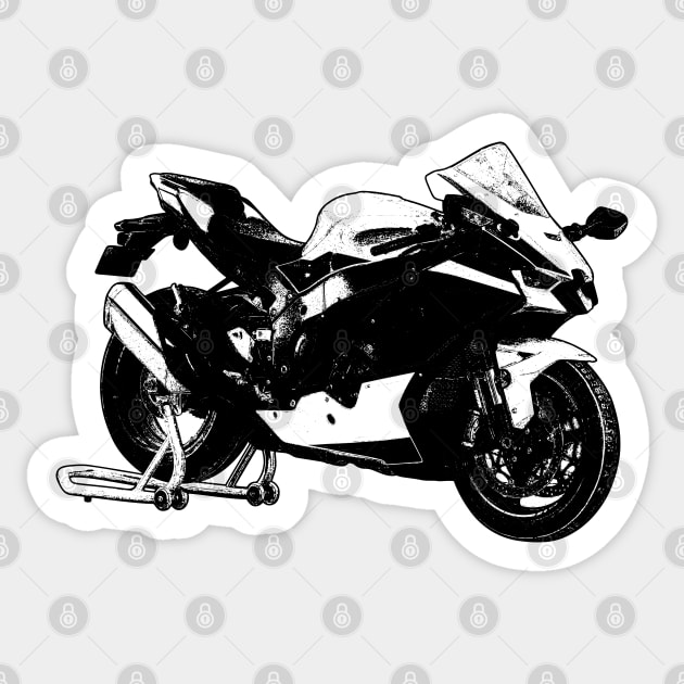 Ninja ZX10R Bike Sketch Art Kawasaki Sticker TeePublic